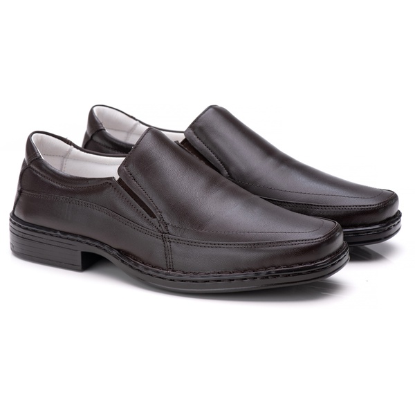 Sapato Anti Stress Masculino em Couro Café | Ranster Confort