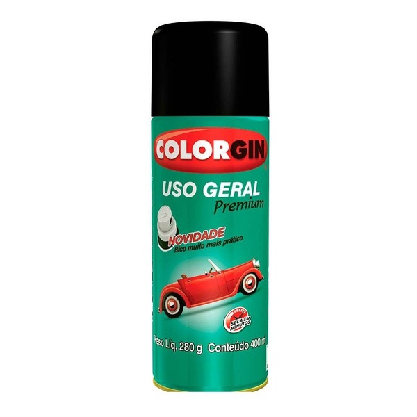 Spray 54001 Preto Fosco Liso 350ml - Colorgin