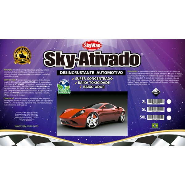 Limpeza Automotiva Ativado 5L - Sky