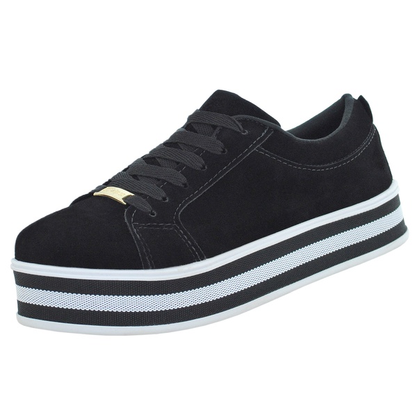 tenis plataforma camurça