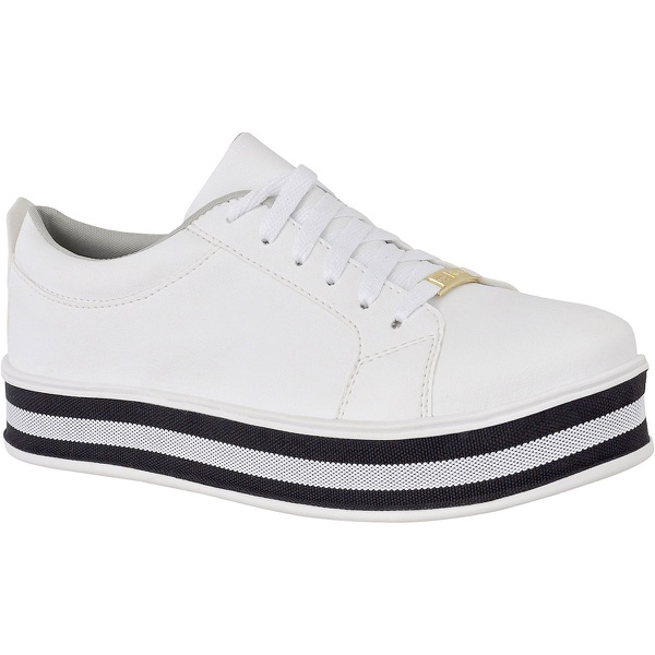 tenis feminino branco com listras pretas