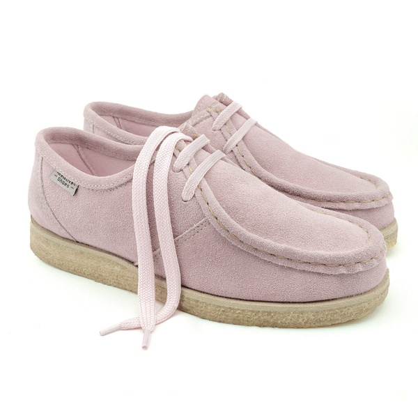 Sapato Cacaréco Feminino Rosa Bebê em camurça natural com cadarço extra,  forrado em tecido poliéster e solado crepe em borracha látex. | DALESHOES