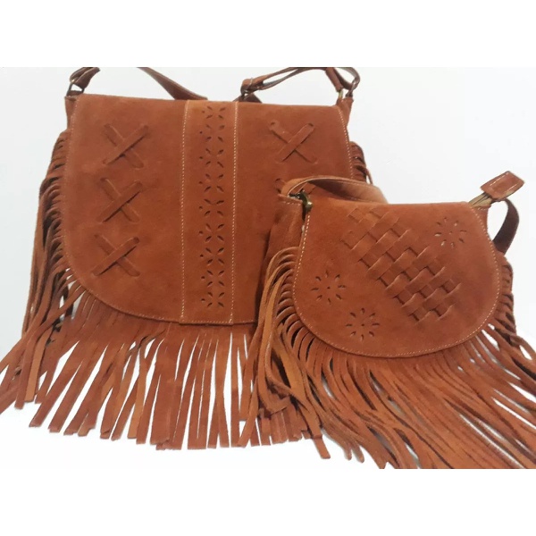 Bolsa feminina com franja clearance