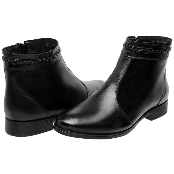 botinha cano curto couro shoes shoes preto