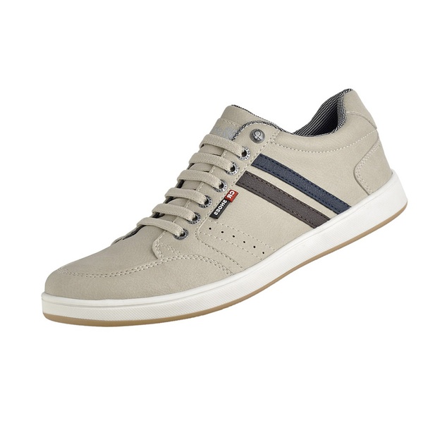 Tenis Casual Masculino Couro Ecológico Bege | D\u0026R SHOES