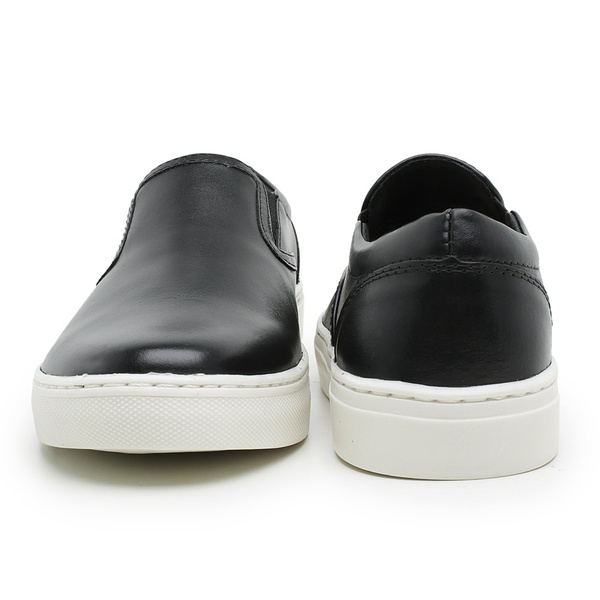 slip on masculino couro preto