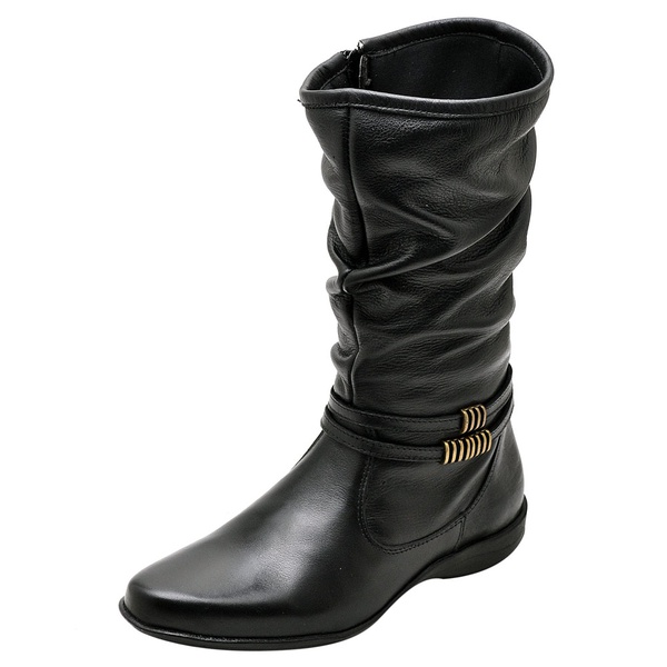 bota rasteira cano longo couro