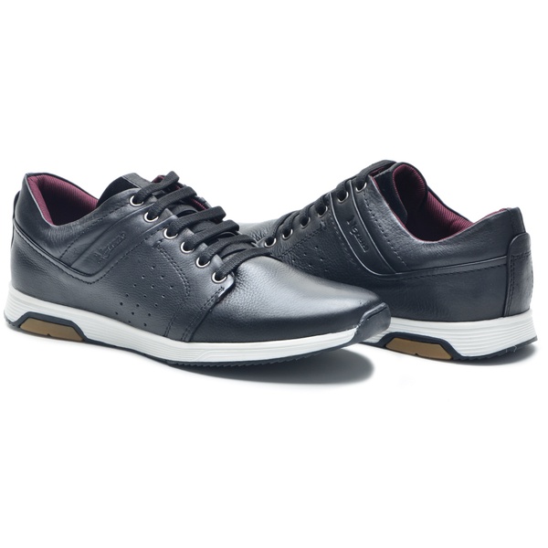 tenis casual masculino couro preto