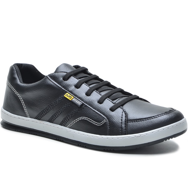 Tênis Masculino Casual Veyrom Em Couro Sintético Preto | D\u0026R SHOES