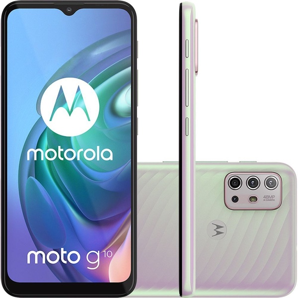 Smartphone Motorola Moto G10 64GB 4G 4GB RAM Branco Floral