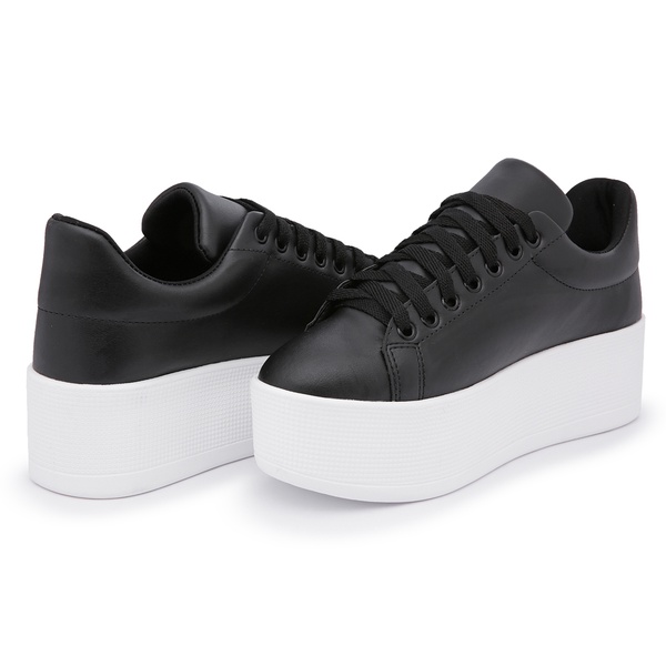 Tênis Feminino Soft Sola Alta Preto | DM STOREE