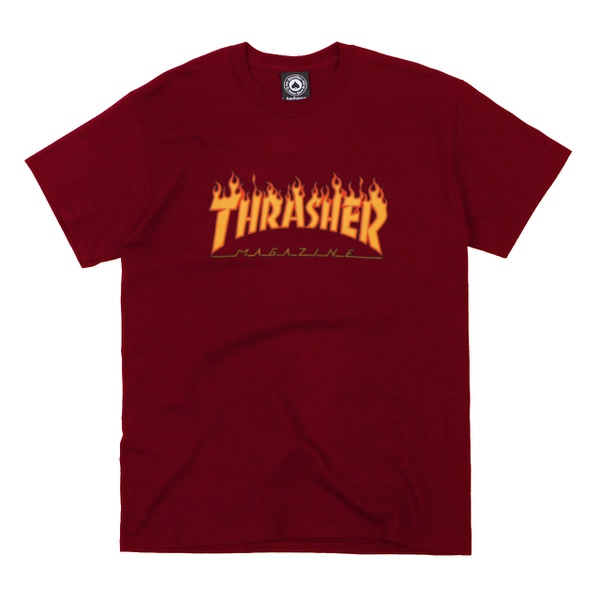 Camiseta Thrasher Flame Logo Burgundy