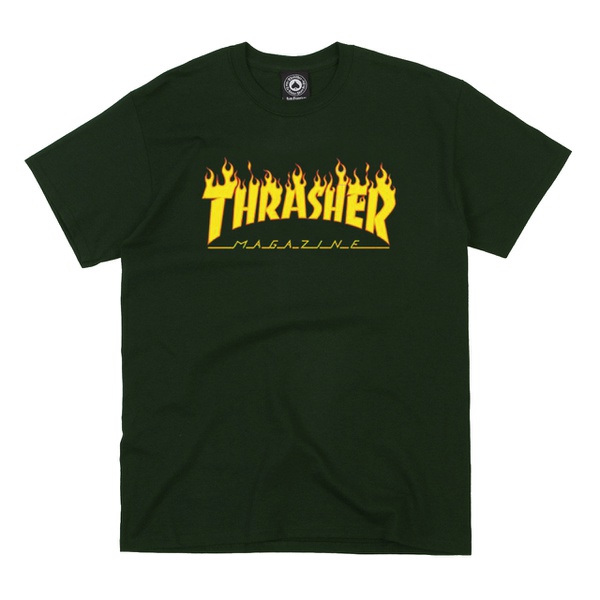 Camiseta Thrasher Flame Logo Green