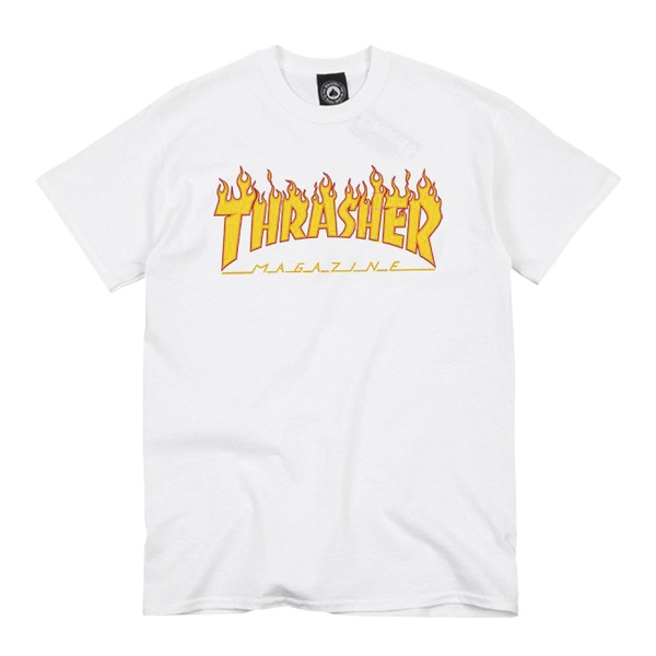 Camiseta Thrasher Flame Logo White