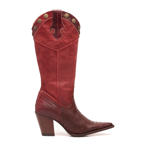 bota country vermelha feminina