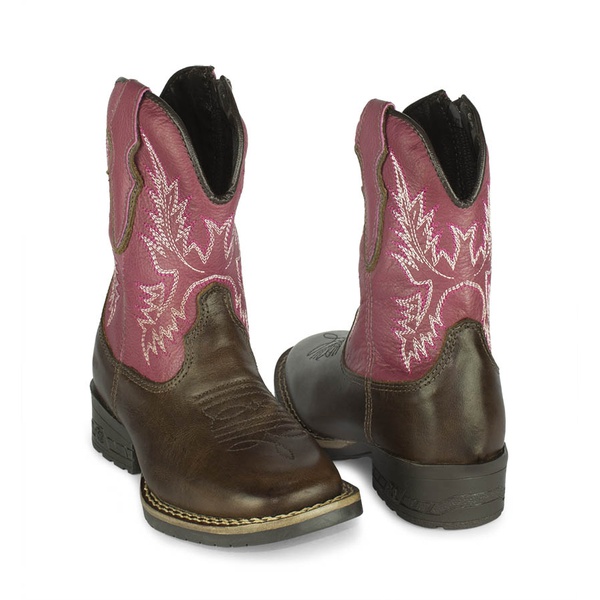 bota texana infantil rosa
