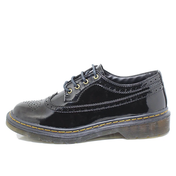 Sapato Oxford Estilo Veggie Rolly Verniz Preto Estilo Veggie Shoes