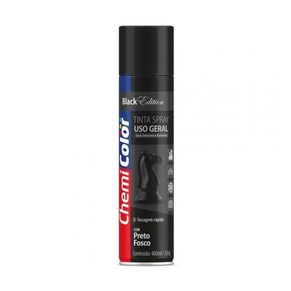 Tinta Spray UG Preto Fosco 400ml - Chemicolor