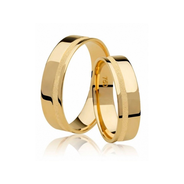 Par De Aliança Casamento De Ouro 18k Golden II 5mm | Fábrica do Ouro