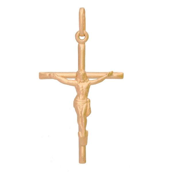 Pingente De Ouro 18k Crucifixo Com 44mm