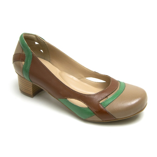 Sapato Feminino Boneca Peep Toe Taupe | Felice Calçados