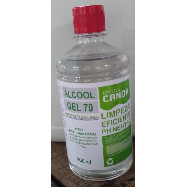 Álcool em gel antisséptico 70% 500 ml Canoa