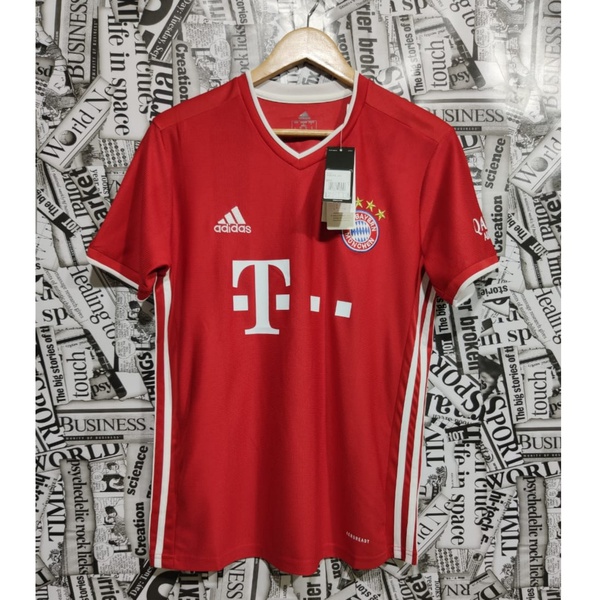 Camisa Bayern de Munique Home 20/21 s/nº Torcedor Adidas - Vermelho e Branco
