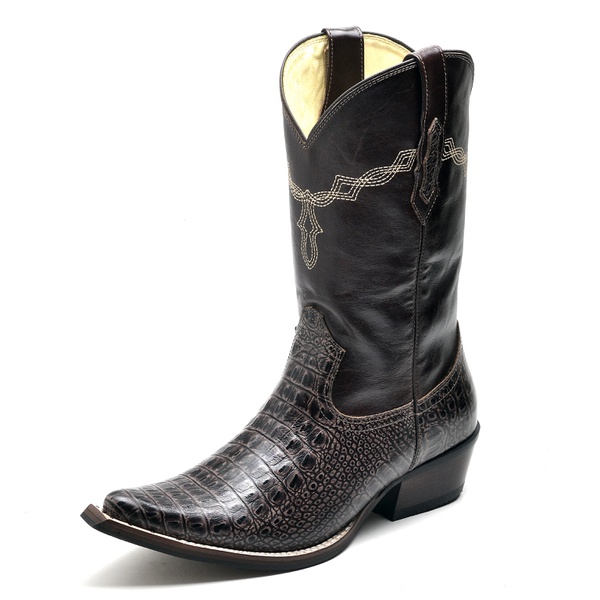 bota texana masculina bico fino