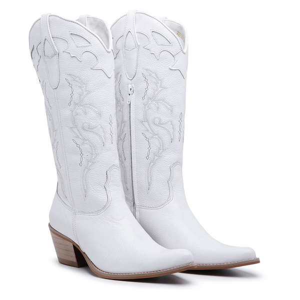 bota branca country feminina