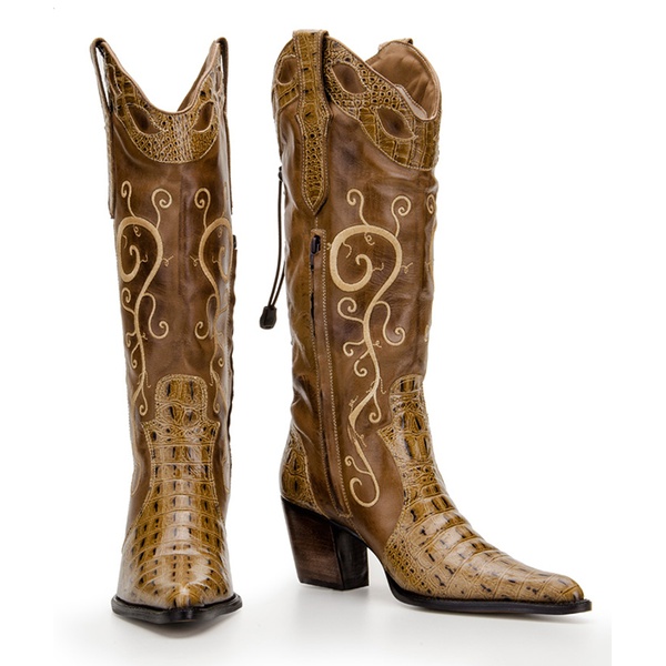 bota texana de couro