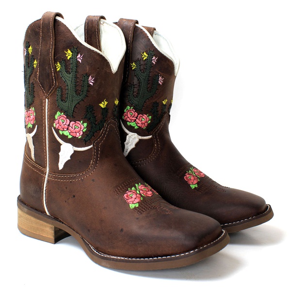 bota texana bordada