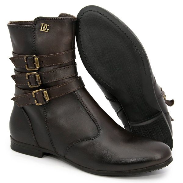 bota couro baixa