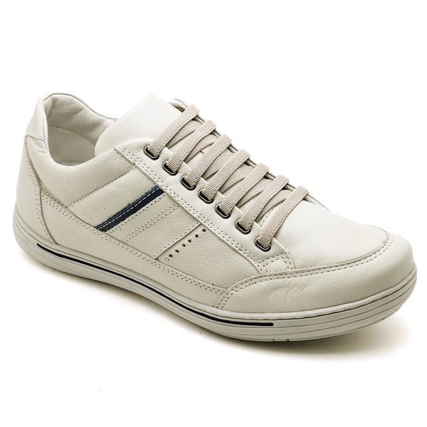 tenis couro masculino branco