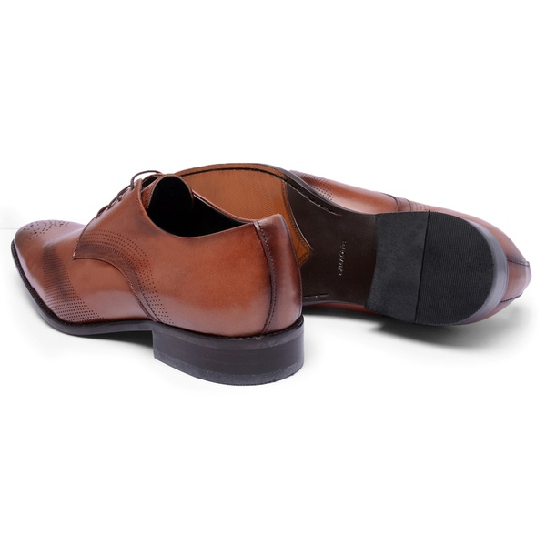 Sapato Clássico Social Masculino OXFORD Couro Cromo Argentino Caramelo |  FrancaSapatos