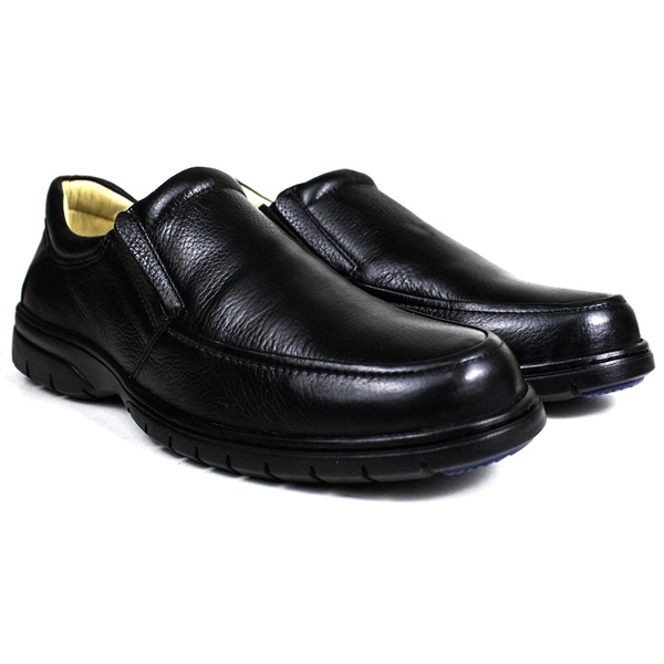 Sapato Casual Conforto Couro Floater Preto 3040