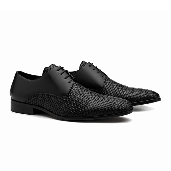 Derby Tresse Holmes - Preto | Frank Shoes