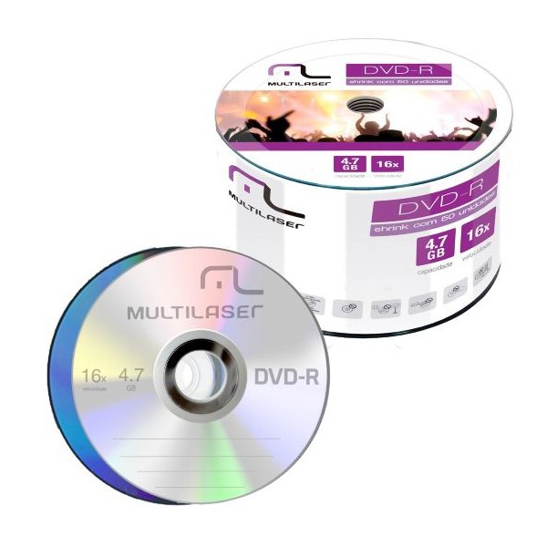 Dvd-r Multilaser 4.7gb /16X - Logo c/1.000un