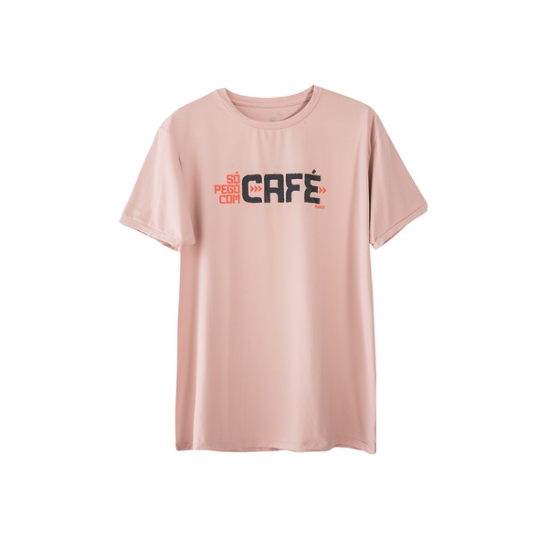 Camiseta Masculina Funfit - Só Pego Com Café Rosa