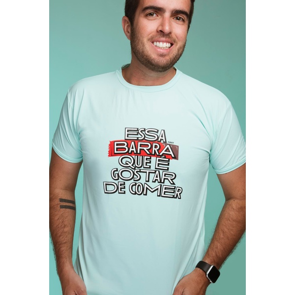 Camiseta Masculina Funfit - Essa Barra Que É Gostar De Comer