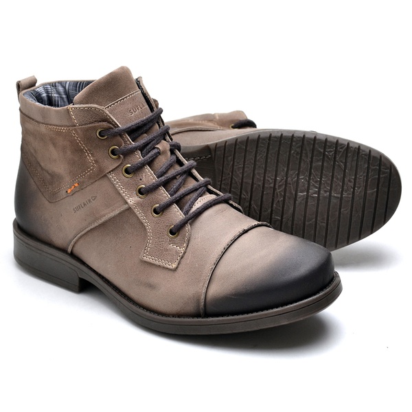 bota casual couro masculina