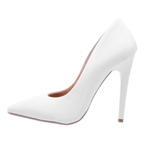 Sapato Feminino Scarpin Verniz Branco