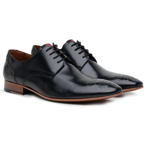 Sapato Social Masculino Derby Brogue Preto | Grife Couro