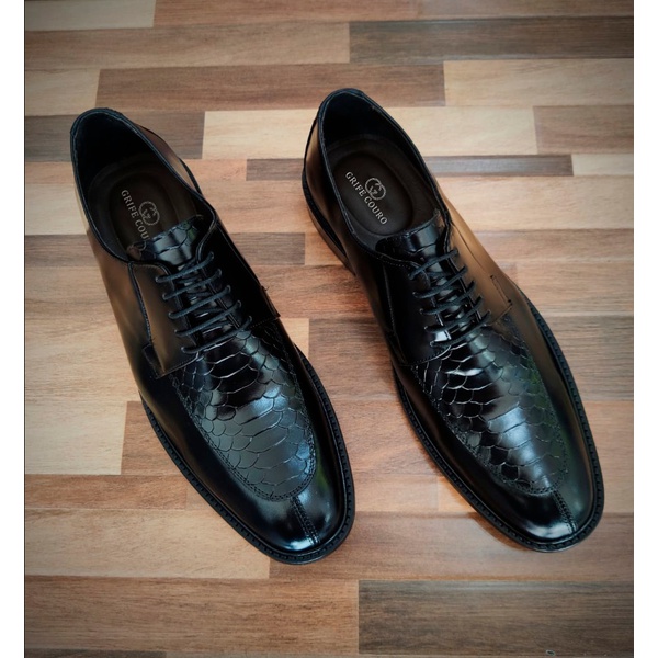 Sapato Social Masculino Derby em Couro Croco | Grife Couro