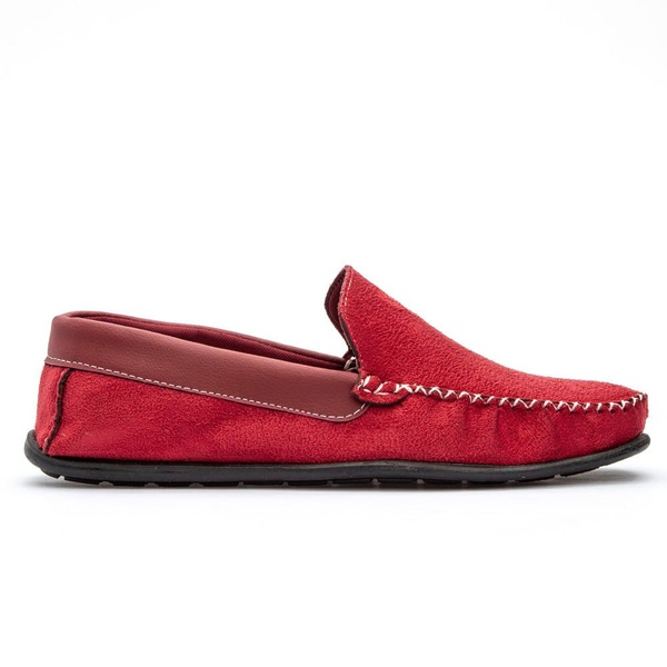 Mocassim Masculino Liso Conforto em Camurça Vermelho 100-DB | GuGi Calçados  e Acessórios