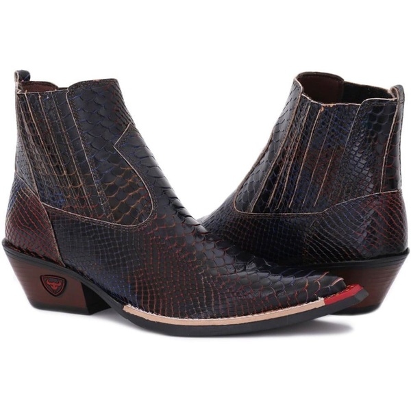 bota texana masculina bico fino