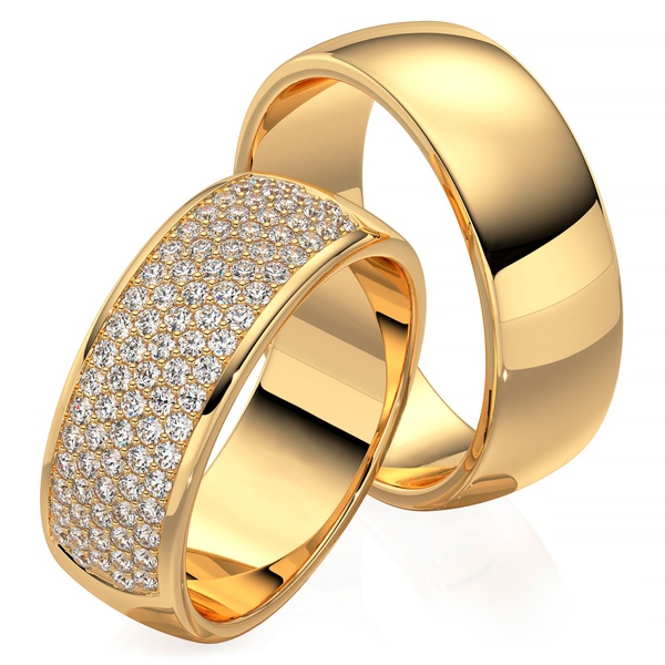 Aliança Eternity - Ouro 18k 750 - Cravejada com Diamantes