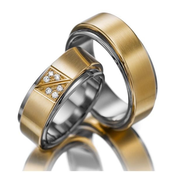 Aliança de Casamento em Ouro 18k com Diamantes