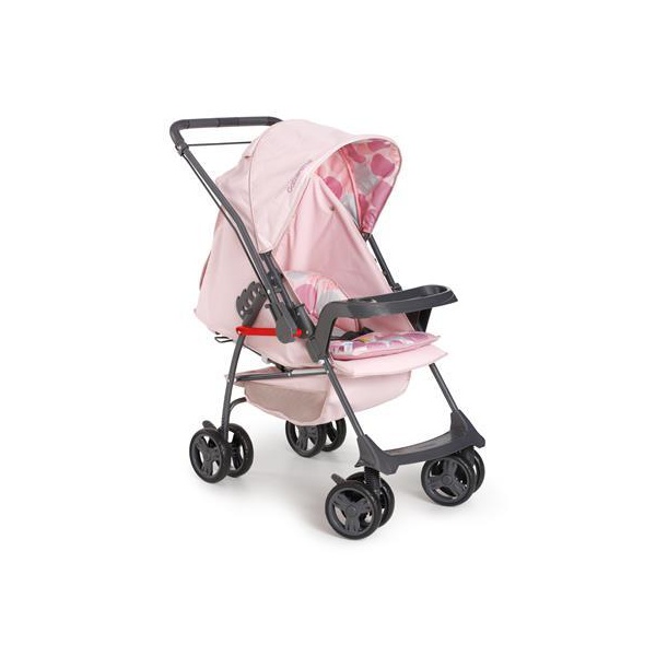 Carrinho De Bebe Galzerano Passeio Milano Reversivel Rosa Incasa Moveis