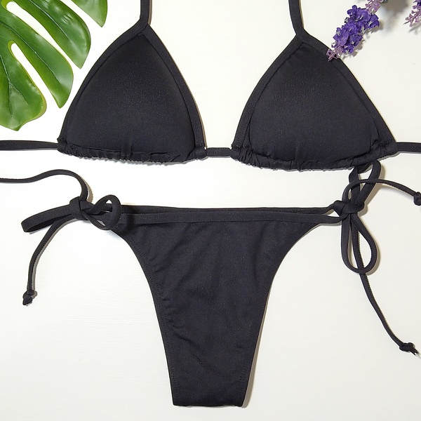 Biquíni Preto Cortininha Biquínis De R89 A R129 Na Amazona Amazona Beachwear 