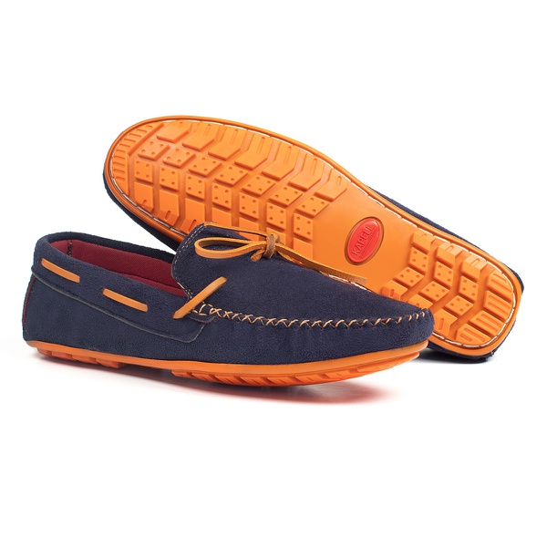 Mocassim Masculino Linha Ibiza Azul/Laranja Kapell | KAPELLCALCADOS